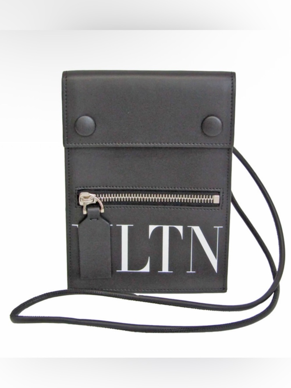 Valentino Garavani Neck Pouch Women/Men Leather Pouch Black